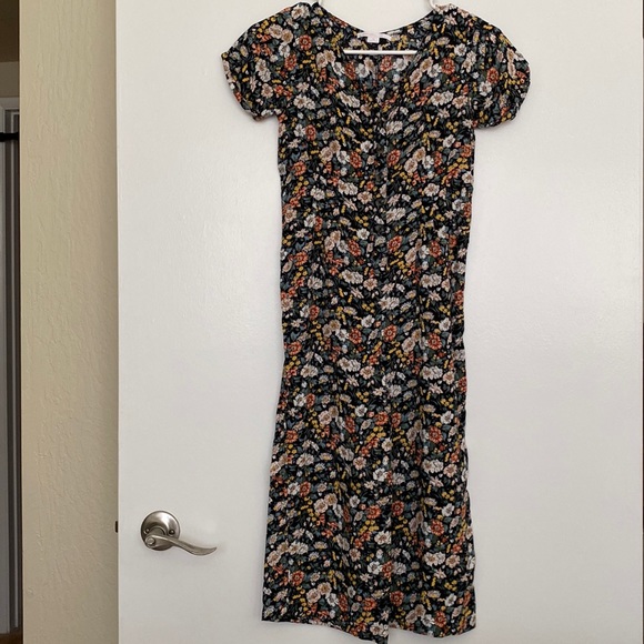 O’Neill Juniors: Floral Print Wide Leg Crop Jumpsuit w Front Buttons - Picture 1 of 5